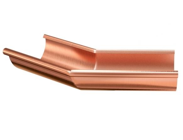 Водосток Aquasistem, система 125x90 - Угол желоба наружный медный 135° купить в Пушкино