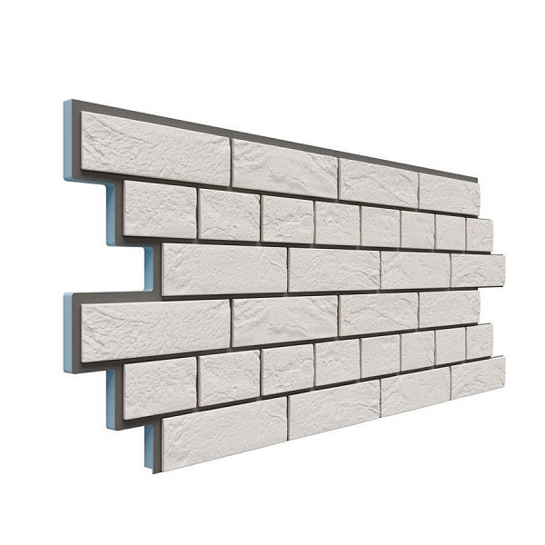 Фасадная термопанель Доломит Венецианский кирпич 20 мм Белый купить в Пушкино