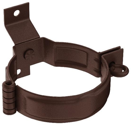 Водосток Aquasistem, Система 150/100 - Декоративный хомут трубы под дерево с комплектом крепления RAL 8017 Коричневый matt купить в Пушкино