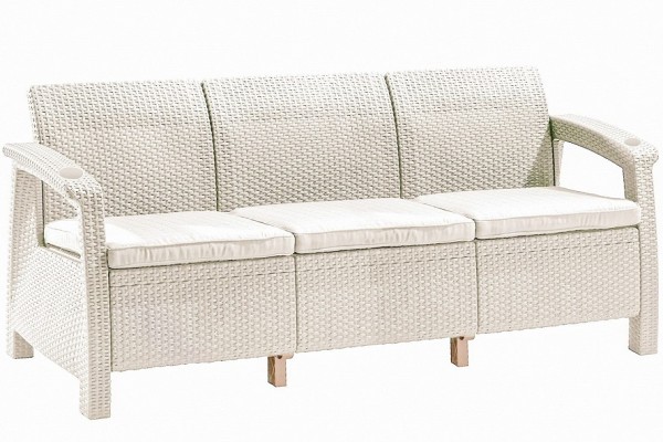 Трёхместный диван  Yalta Sofa 3 Seat белый купить в Пушкино
