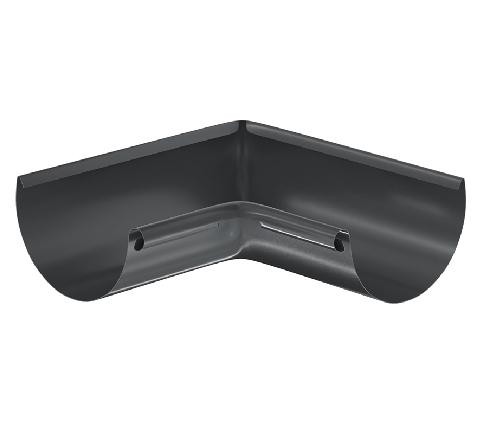 Водосток Aquasistem, система 125x90 - Угол желоба, внутренний 90° RAL 7024 Тёмно-серый купить в Пушкино