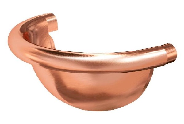 Водосток Aquasistem, система 125x90 - Заглушка желоба полукруглая медная d125мм купить в Пушкино