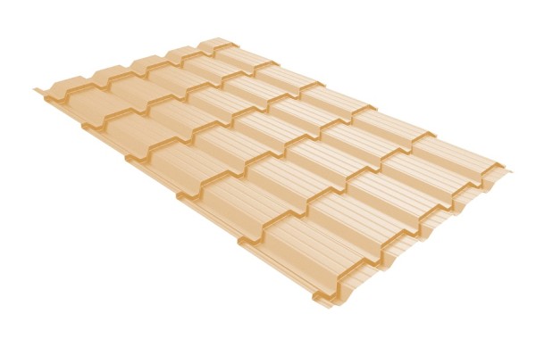 Металлочерепица GL квадро профи 0,45 PE RAL 1014 слоновая кость купить в Пушкино