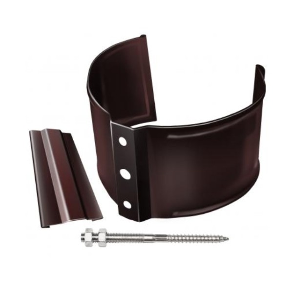 Водосток Grand Line 125x90 – Хомут трубы (на кирпич) RAL 8017 купить в Пушкино