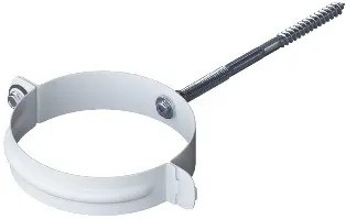 Водосток Альта-Профиль Метал – Хомут трубы металлический (белый) купить в Пушкино