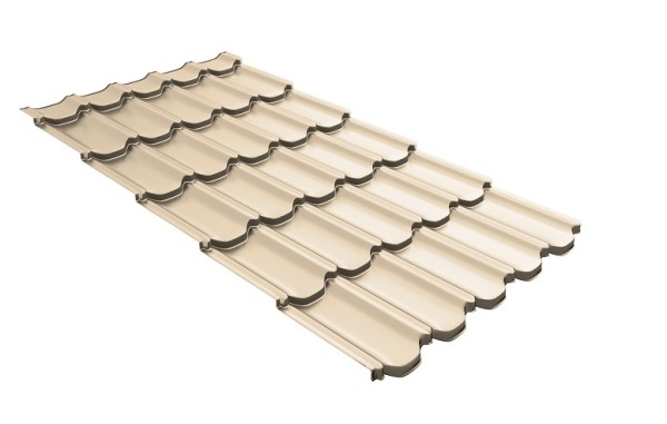 Металлочерепица квинта плюс с 3D резом 0,45 PE RAL 1015 светлая слоновая кость купить в Пушкино