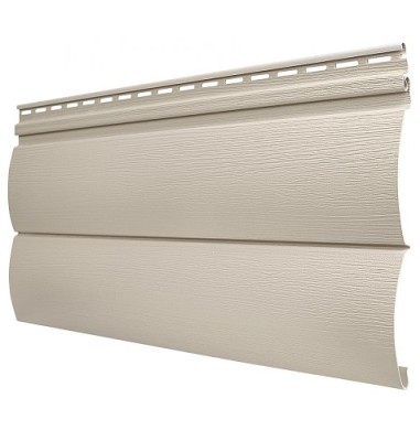 Виниловый сайдинг Tecos - Оцилиндрованный брус двойной (под бревно), Бежевый