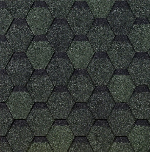 Гибкая черепица EURASIA Docke, Коллекция ШЕСТИГРАННИК Зелёный купить в Пушкино