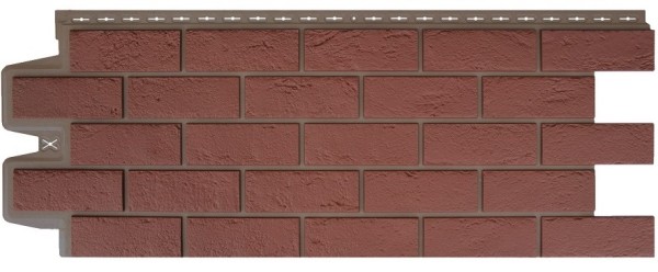 Фасадная панель Grand Line Состаренный кирпич Элит корица (махагон), ШОВ темно-бежевый купить в Пушкино