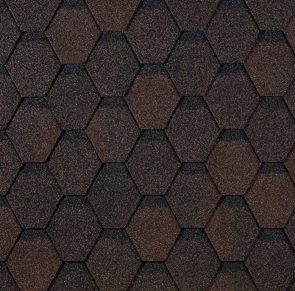 Гибкая черепица EURASIA Docke, Коллекция ШЕСТИГРАННИК Коричневый купить в Пушкино