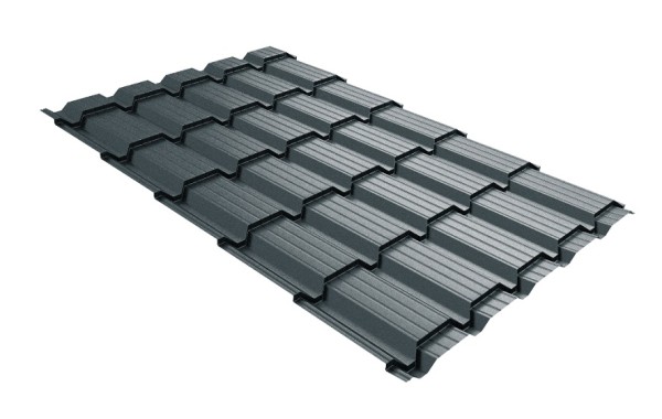 Металлочерепица GL квадро профи 0,45 Drap RAL 7016 антрацитово-серый купить в Пушкино