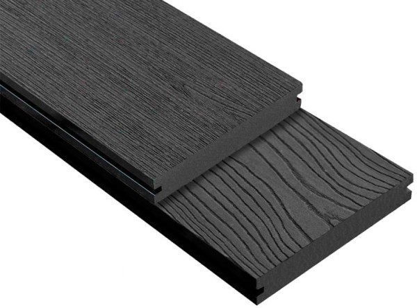 Террасная доска ДПК Outdoor 3D полнотелая STORM/OCEAN BLACK черная купить в Пушкино