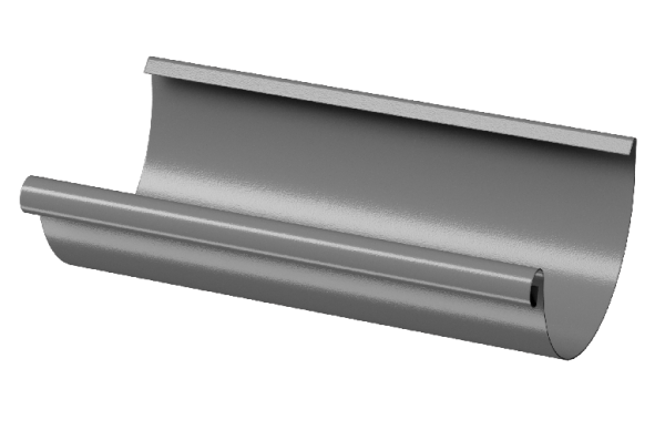 Желоб полукруглый D125 3 м Döcke STAL PREMIUM Графит, (RAL 7024) купить в Пушкино
