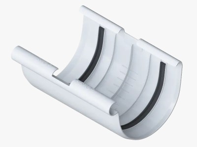 Водосток Альта-Профиль ПВХ – Соединитель желоба (белый)