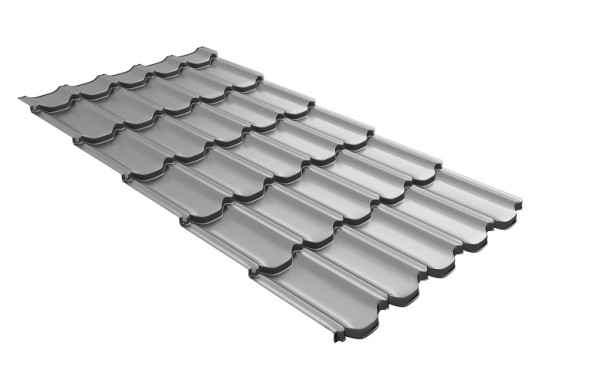 Металлочерепица квинта плюс с 3D резом 0,45 PE RAL 7004 сигнальный серый купить в Пушкино