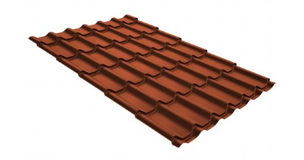Металлочерепица классик GL 0,5 GreenCoat Pural RR 750 кирпично-красный (RAL 8004 терракота) купить в Пушкино