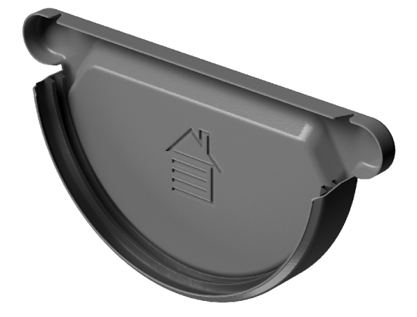 Заглушка желоба D125 Döcke STAL PREMIUM Графит, (RAL 7024) купить в Пушкино