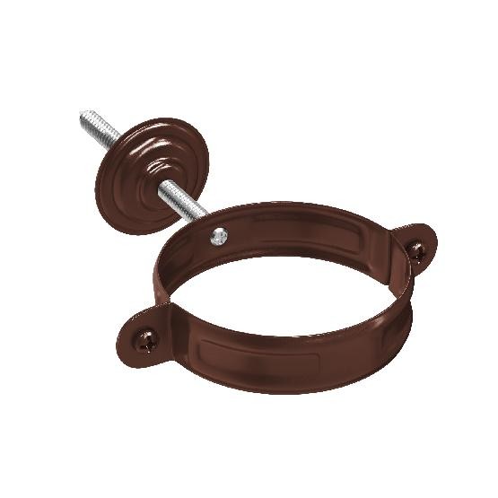 Водосток Aquasistem, система 125x90 - Комплект крепления трубы RAL 8017 Коричневый купить в Пушкино