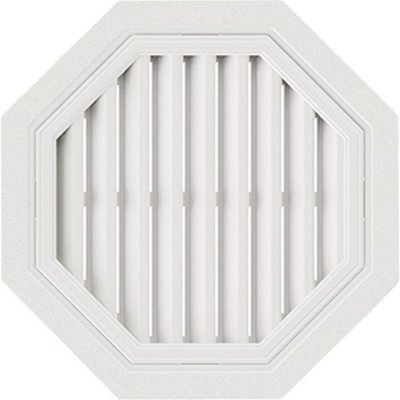 Восьмиугольная фронтонная вентиляционная решётка, Белая