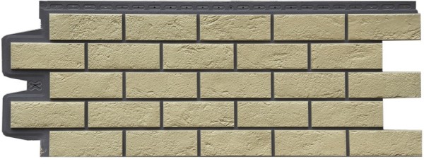 Фасадная панель Grand Line Состаренный кирпич Элит ваниль, ШОВ темно-бежевый купить в Пушкино