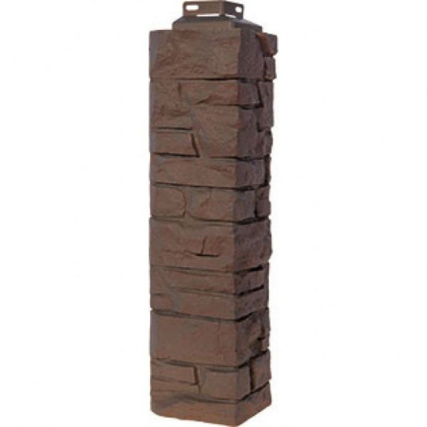 Цокольный сайдинг FineBer – Серия “Скала”, Угол наружный Желто-коричневый купить в Пушкино