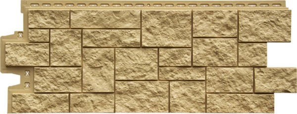 Фасадная панель Grand Line Дикий камень Стандарт песочный купить в Пушкино