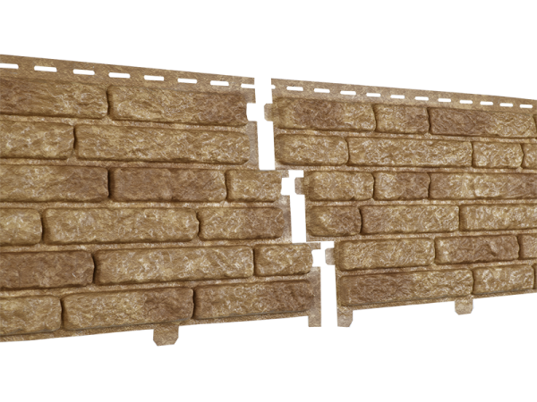 Фасадная панель Ю-пласт Стоун Хаус Кварцит Тёмно-бежевый купить в Пушкино