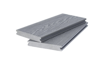 Доска террасная 3D фактура дерева POLIVAN GROUP двухсторонняя полнотелая SINGARAJA серый