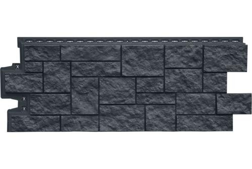 Фасадная панель Grand Line Дикий камень Стандарт графит купить в Пушкино