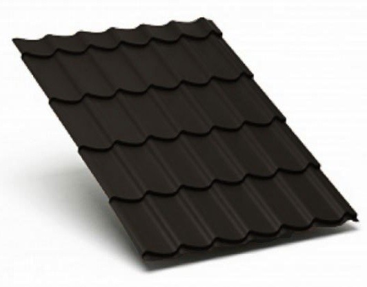 Металлочерепица Металл Профиль матовый полиэстр Valori 0,5 сталь RR 32 темно-коричневый купить в Пушкино