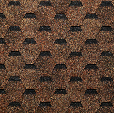 Гибкая черепица EURASIA Docke, Коллекция ШЕСТИГРАННИК Светло-коричневый
