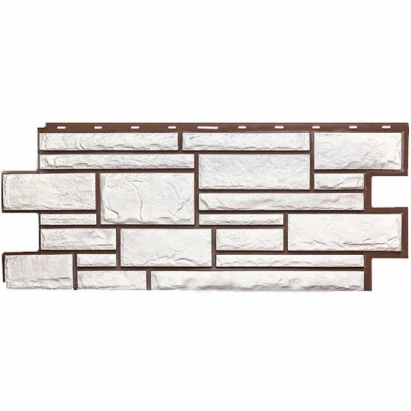 Фасадная панель Техоснастка, Камень Дикий, Белый купить в Пушкино