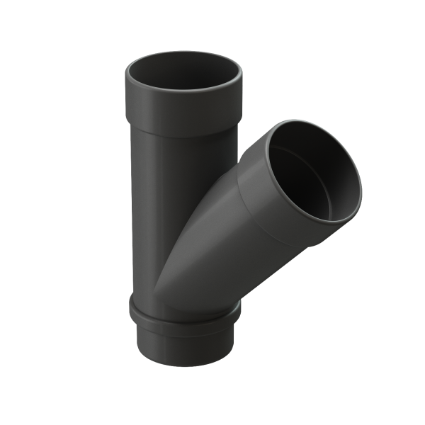 Тройник 45˚ для водосточной трубы Docke Lux ПВХ - Графит купить в Пушкино
