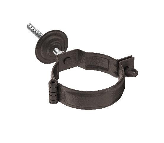 Водосток Aquasistem, Система 125x90 - Декоративный хомут трубы под метиз с комплектом крепления RR 32 Тёмно-коричневый matt купить в Пушкино