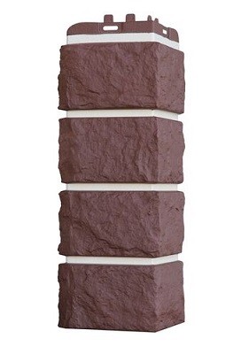 Угол наружный Grand Line Колотый Камень Каштан, Шов белый купить в Пушкино