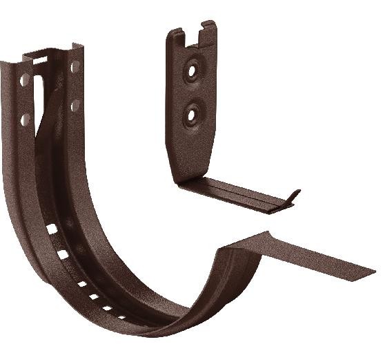 Водосток Aquasistem, Система 125x90 - Крюк крепления желоба короткий регулируемый RAL 8017 Коричневый matt купить в Пушкино