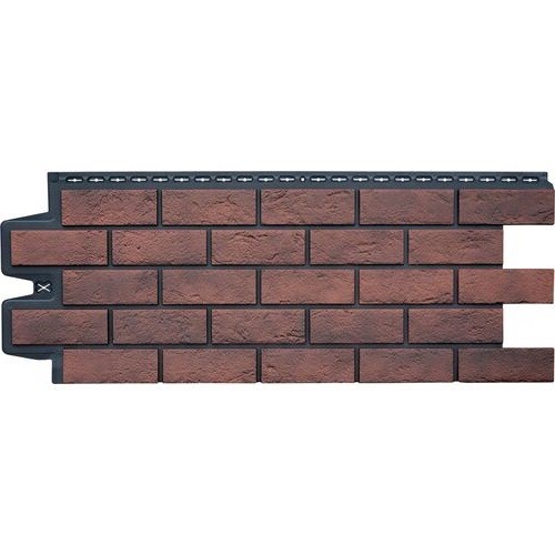 Фасадная панель Grand Line Состаренный кирпич Элит кофе (жжёный), ШОВ черный купить в Пушкино
