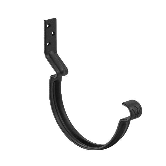 Водосток Aquasistem, система 125x90 - Крюк крепления желоба короткий RAL 9005 Чёрный купить в Пушкино