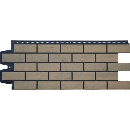 Фасадная панель Grand Line Состаренный кирпич Элит солома, ШОВ черный купить в Пушкино