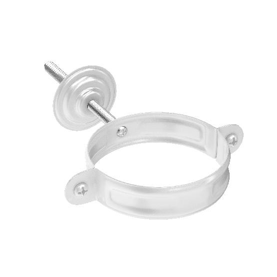 Водосток Aquasistem, система 125x90 - Комплект крепления трубы RAL 9003 Белый купить в Пушкино