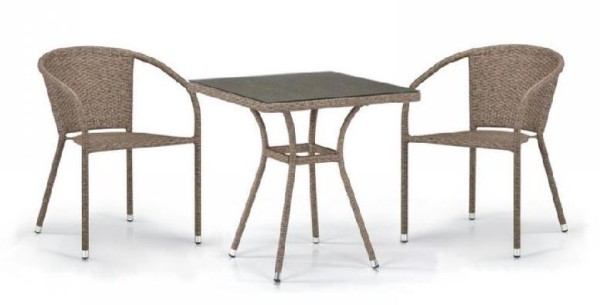 Комплект плетеной мебели AFINA из иск. ротанга T282BNT/Y137C-W56 Light Brown 2Pcs купить в Пушкино