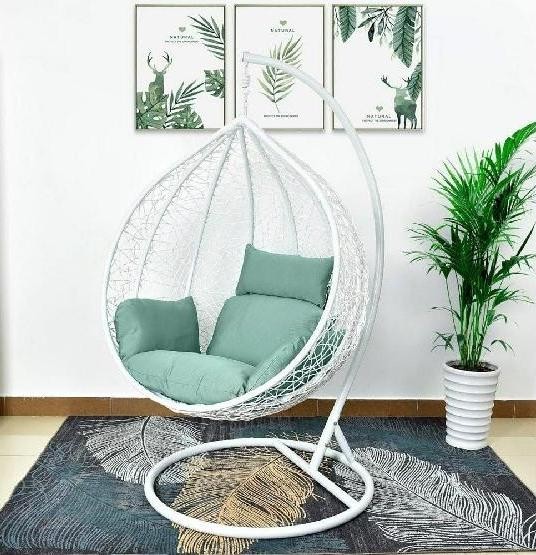 Кресло Подвесное из искусственного ротанга AFM-168A-XL White/Green купить в Пушкино