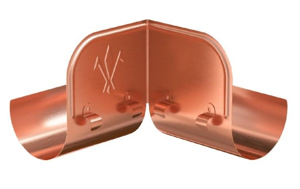 Водосток Aquasistem, система 125x90 - Ограничитель перелива угловой Медь купить в Пушкино