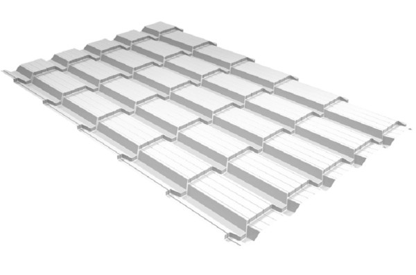 Металлочерепица GL квадро профи 0,5 Satin RAL 9003 сигнальный белый купить в Пушкино