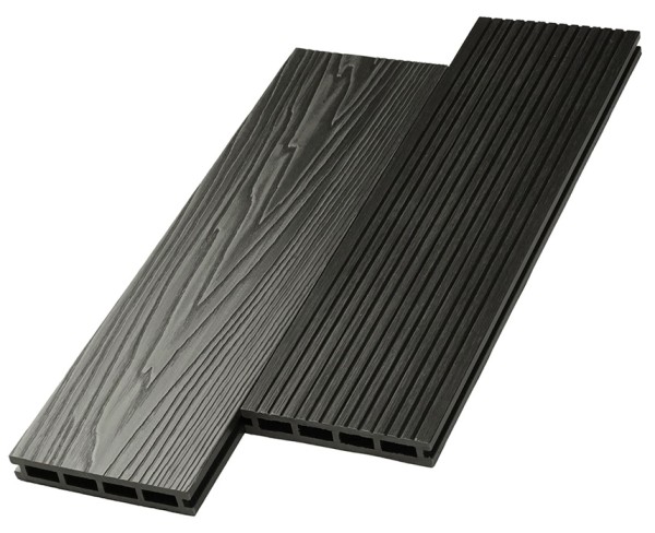 Террасная доска ДПК NanoWood двусторонняя New 3D тиснение + вельвет Графит купить в Пушкино