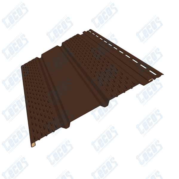 Софит к сайдингу ПЕРФОРАЦИЯ ПО БОКАМ TECOS ТЁМНЫЙ-КАШТАН купить в Пушкино