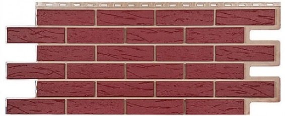 Фасадная панель T-Сайдинг-Кирпич Саман Бордовый купить в Пушкино
