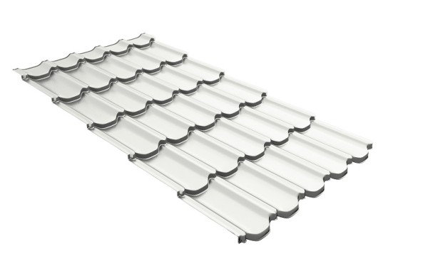 Металлочерепица квинта плюс с 3D резом 0,5 Satin RAL 9003 сигнальный белый купить в Пушкино