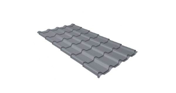 Металлочерепица камея 0,45 PE RAL 9006 бело-алюминиевый купить в Пушкино