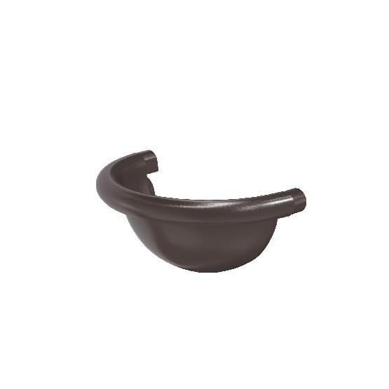 Водосток Aquasistem, система 125x90 - Заглушка желоба полукруглая RR 32 Тёмно-Коричневый купить в Пушкино